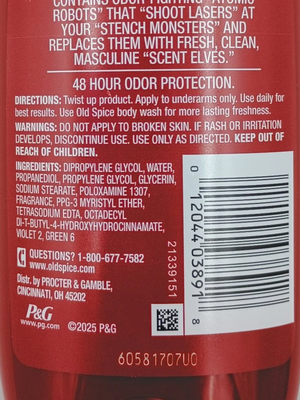5-Pack Old Spice Men's Deodorant Pure Sport High Endurance 3.0 oz Each